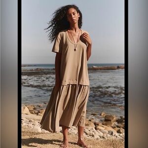 Free People Herron   drop waist oversized maxi dress S-P